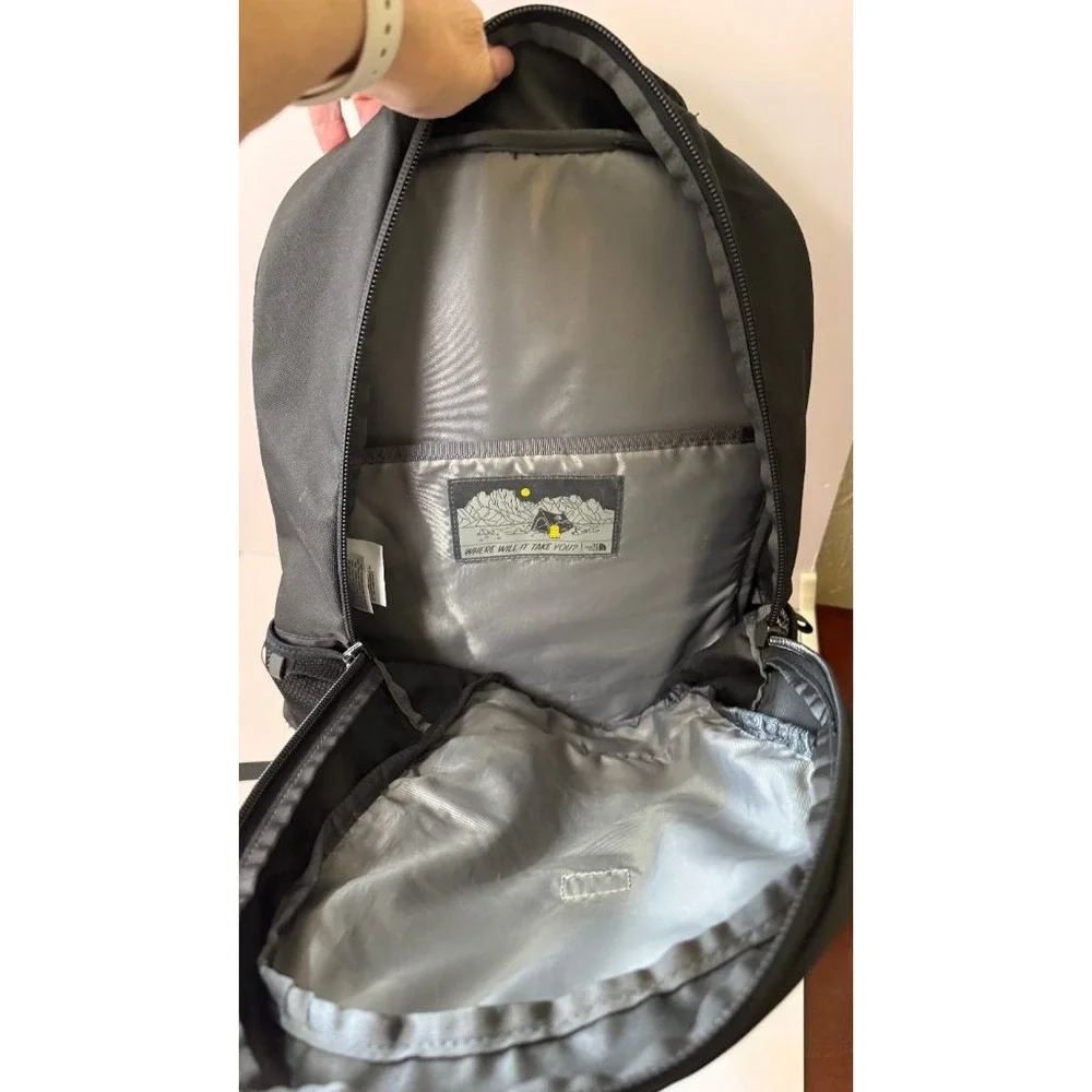 The North Face Connector Backpack Black Laptop Bag Globe Life Logo Padded